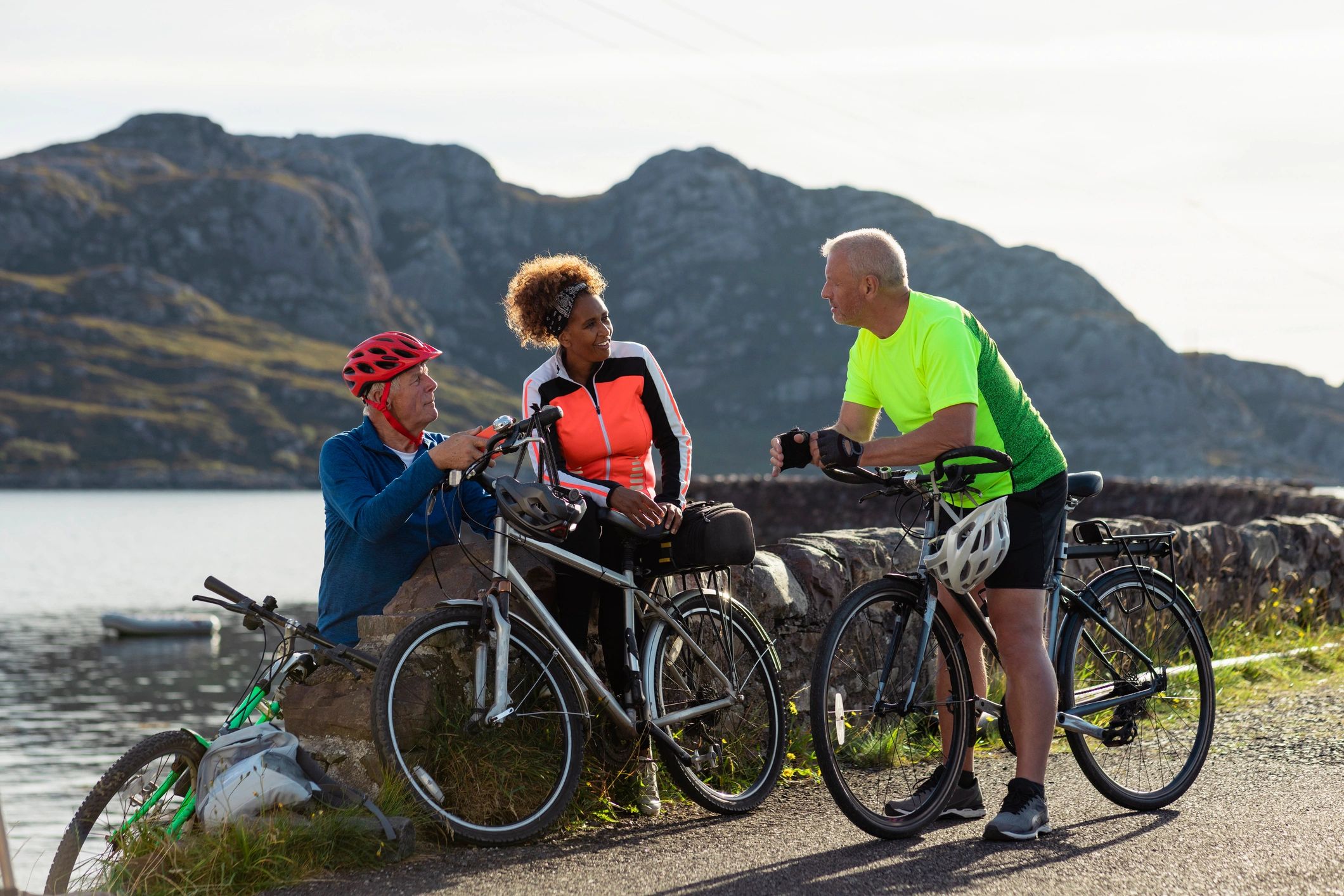 Older travelers enjoying a scenic coastal destination together